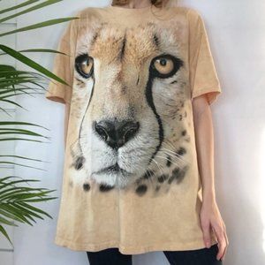Smithsonian Vintage Wild Cat Cheetah Shirt XL